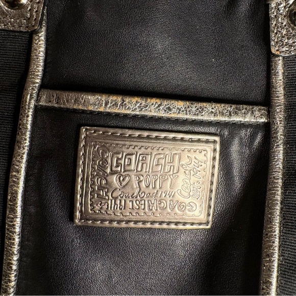 Coach Poppy Black Leather Convertible Bag - Picture 2 of 9
